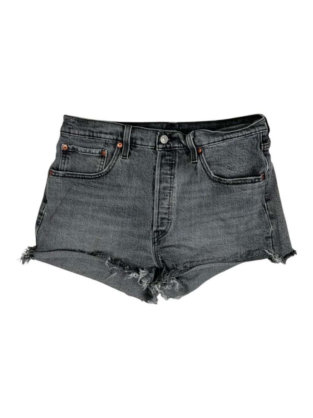 Vintage Levi’s 501 Gray Daisy Duke Jean Shorts Size 31 Distressed